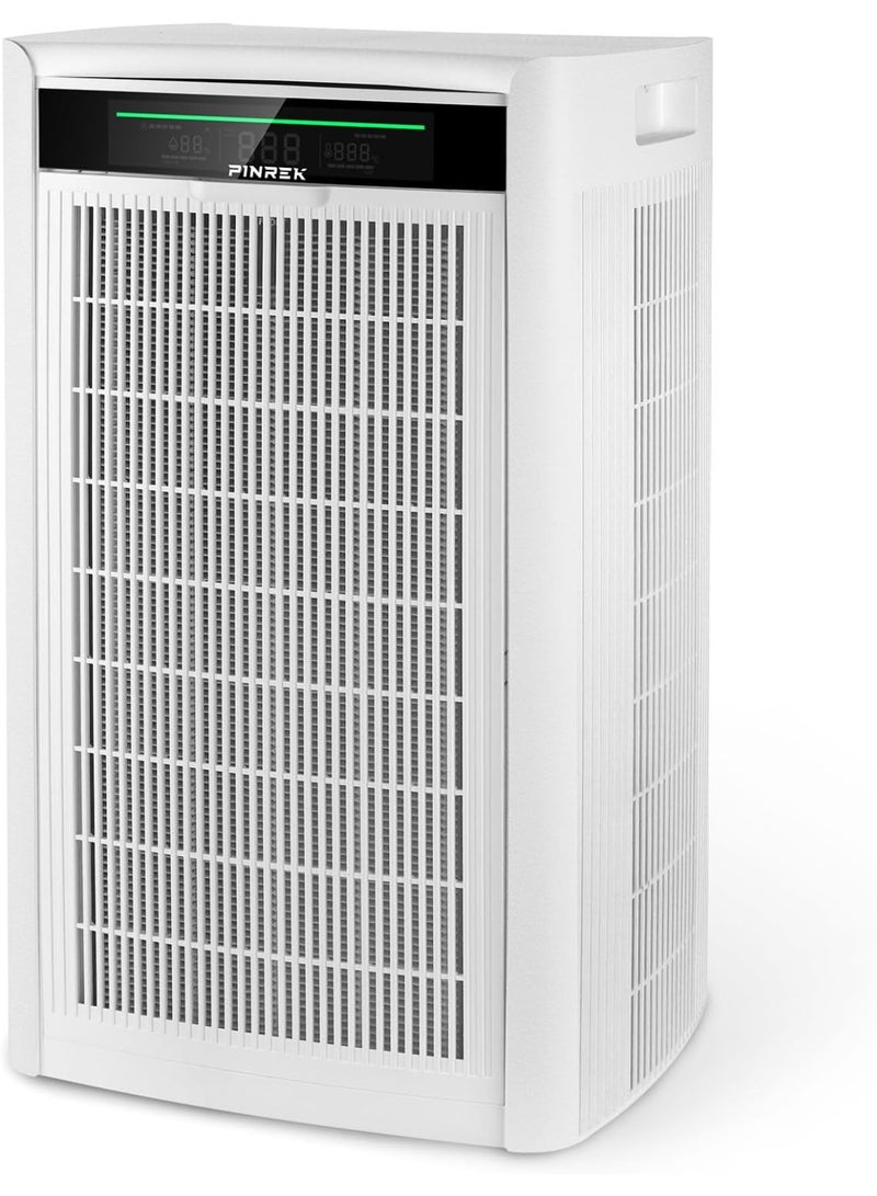 PINREK منقي الهواء للمنزل غرفة كبيرة ومكتب، يصل إلى 500㎡، فلتر هواء ذكي HEPA حقيقي مع مستشعر جودة الهواء الذكي PM2.5، تحكم عبر التطبيق، يزيل 99.97% من حبوب اللقاح، الحساسية، الغبار، شعر الحيوانات الأليفة - Image 1