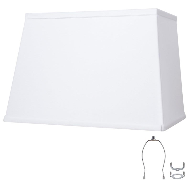 YoflowX White Lamp Shades Large Square Lampshades Top7 x 125 xBottom 9 x 15 xHigh 98 Includes 1 Lamp Harp Holder 2 Adapters Suitable for Table Lamps and Floor Lamps Easy Assembly - Image 2