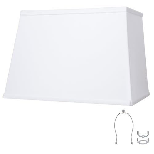 YoflowX White Lamp Shades Large Square Lampshades Top7 x 125 xBottom 9 x 15 xHigh 98 Includes 1 Lamp Harp Holder 2 Adapters Suitable for Table Lamps and Floor Lamps Easy Assembly - Image 1