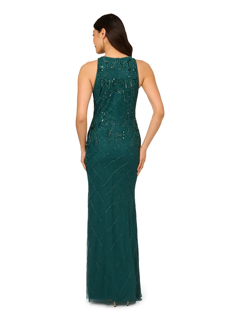 ادريانا بابيل Embellished Sequin Mesh Detailed Dress