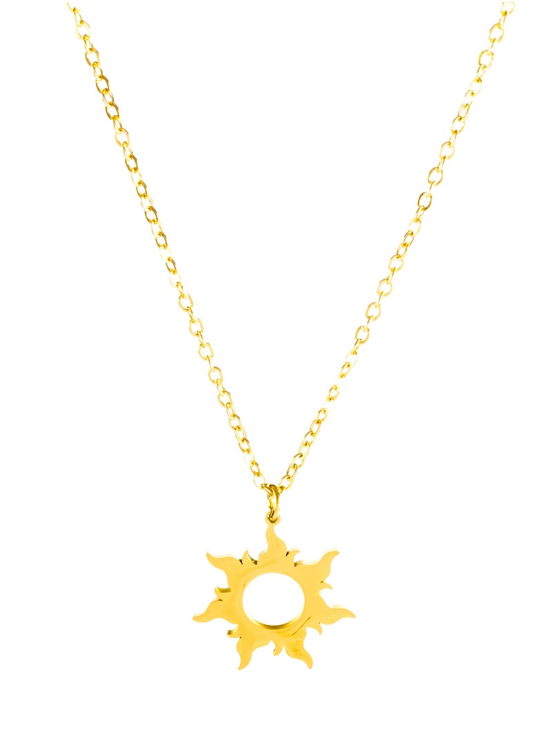 The Black Pearl Accessories Stainless Steel Necklace with Medium Raponzel  Sun Pendant  - Image 1
