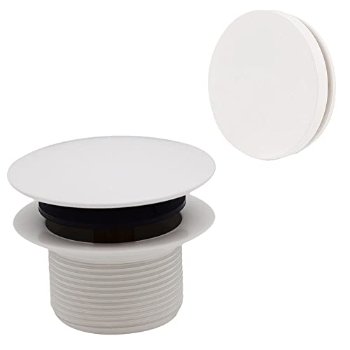 Westbrass D398RK50 112 NPSM Coarse Thread Mushroom TipToe Bathtub Drain Stopper with Illusionary Overflow Faceplate Powder Coat White - Image 1