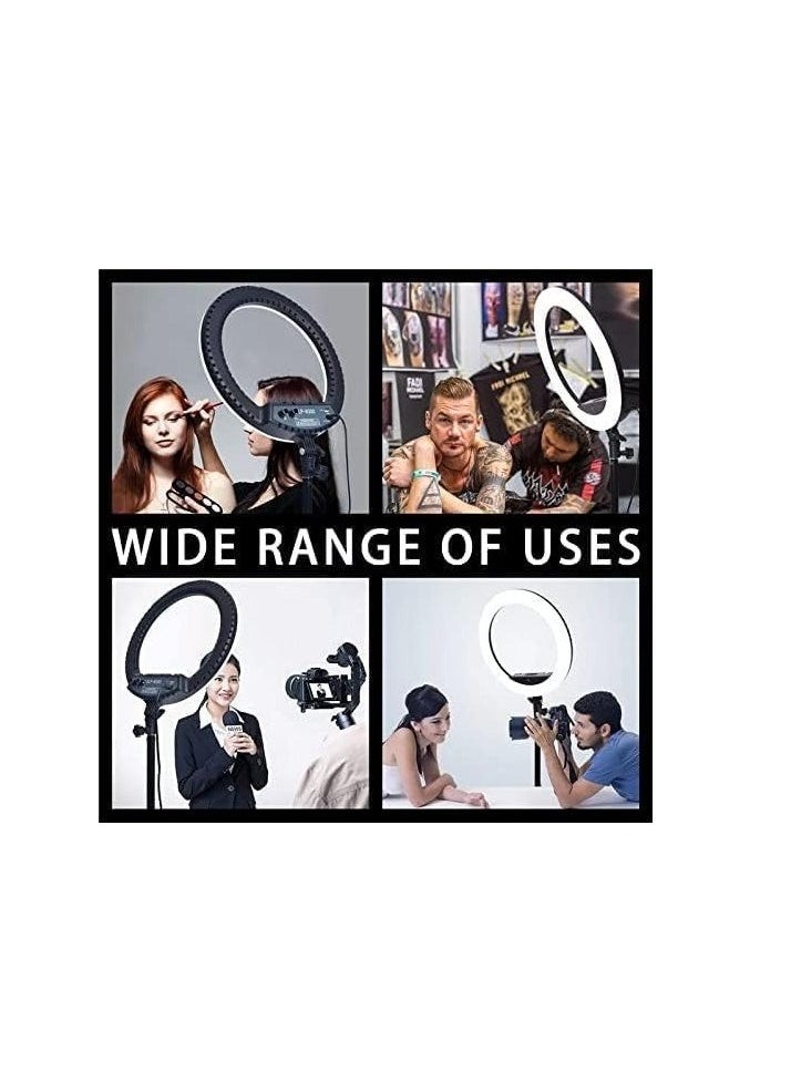 Raxoom - RL-18 Ring Light, 18 inch Soft Ring LED Light for Live Broadcast YouTube Vlog Video Shooting with Remote Control 3 Phone Holder Special Ring Fill Light - Image 1