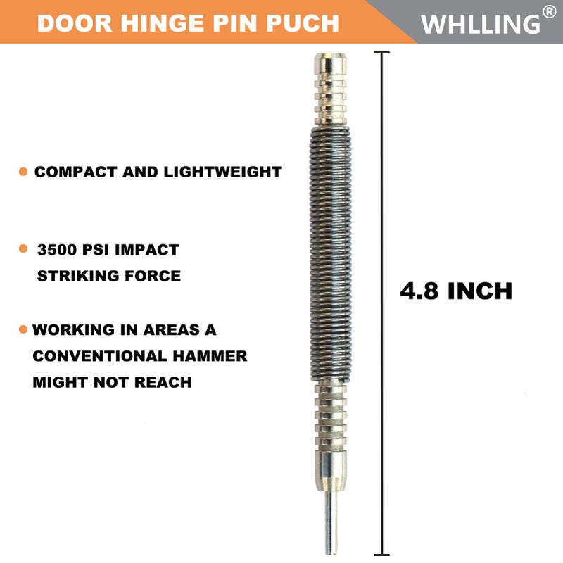 Whlling Hammerless Door Pin Removal Tool  Spring Driven Door Hinge Pin Remover Tool  3500 Psi Striking Hinge Pin Tool - Image 2