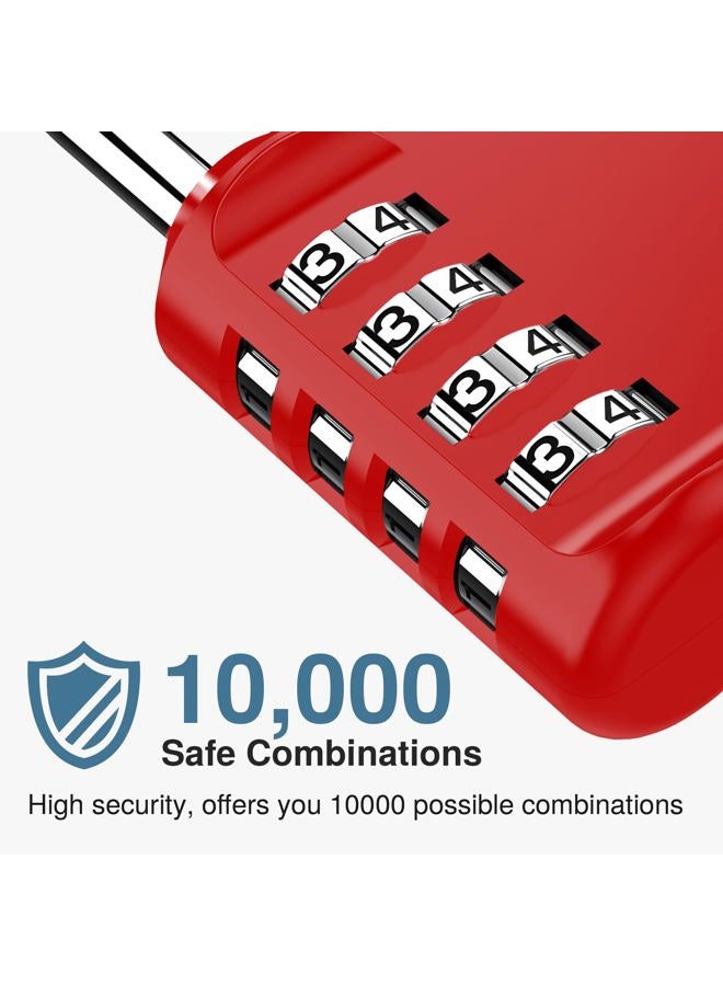 Puroma 2 Pack Combination Lock 4 Digit Padlock for School Gym, Sports Locker, Fence, Toolbox, Case, Hasp Storage (Red) - Image 2