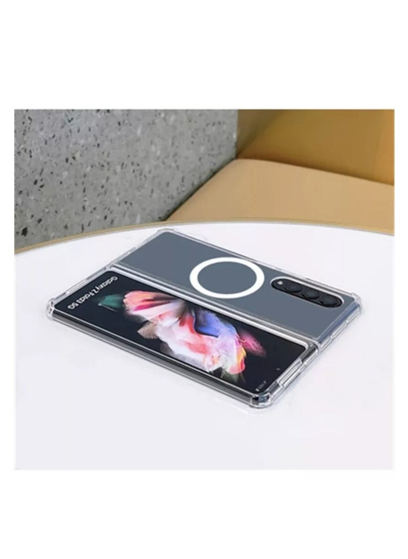 New Wireless Charging MagSafe Phone Case For Samsung Z Fold 4 Magnetic Clear Phone Case For Z Fold 4