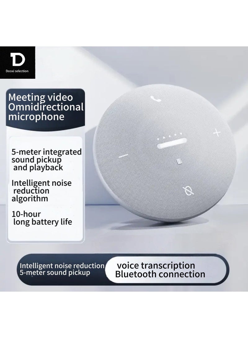 Dooxi selection - Video conference omnidirectional microphone, computer pickup, driverless, Bluetooth wireless connection, desktop speaker, audio system, speaker and screen projector all in one, suitable for up to 20 square meters - Image 1