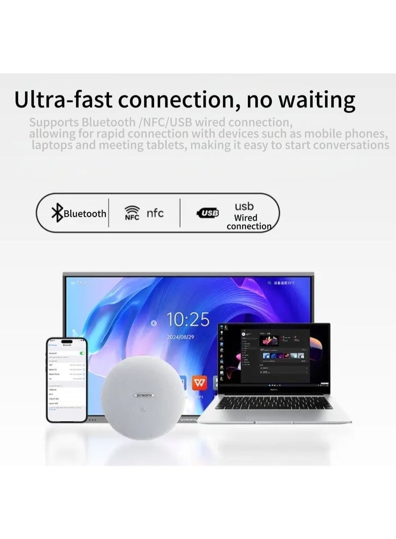 Dooxi selection - Video conference omnidirectional microphone, computer pickup, driverless, Bluetooth wireless connection, desktop speaker, audio system, speaker and screen projector all in one, suitable for up to 20 square meters - Image 5