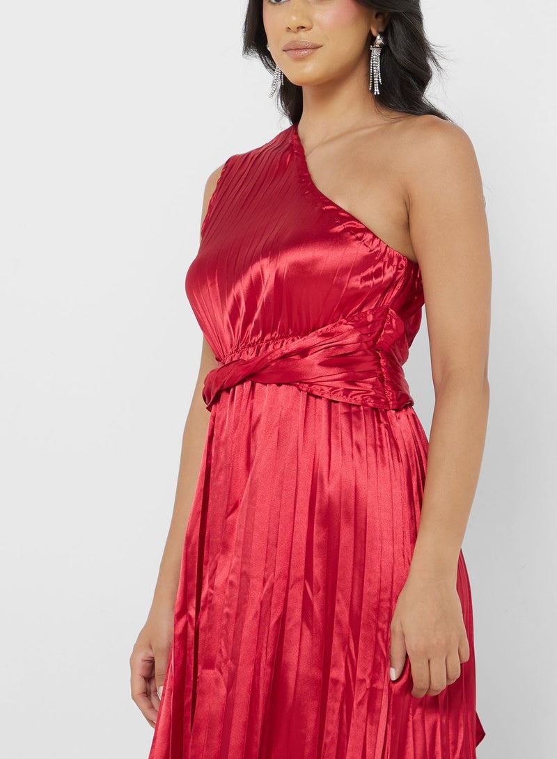 ELLA Satin Pleated Dress - Image 3