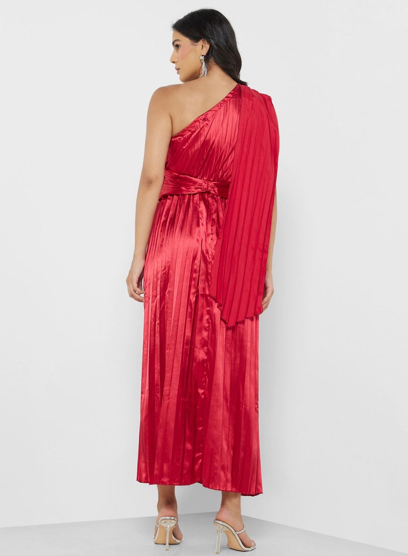 ELLA Satin Pleated Dress - Image 2