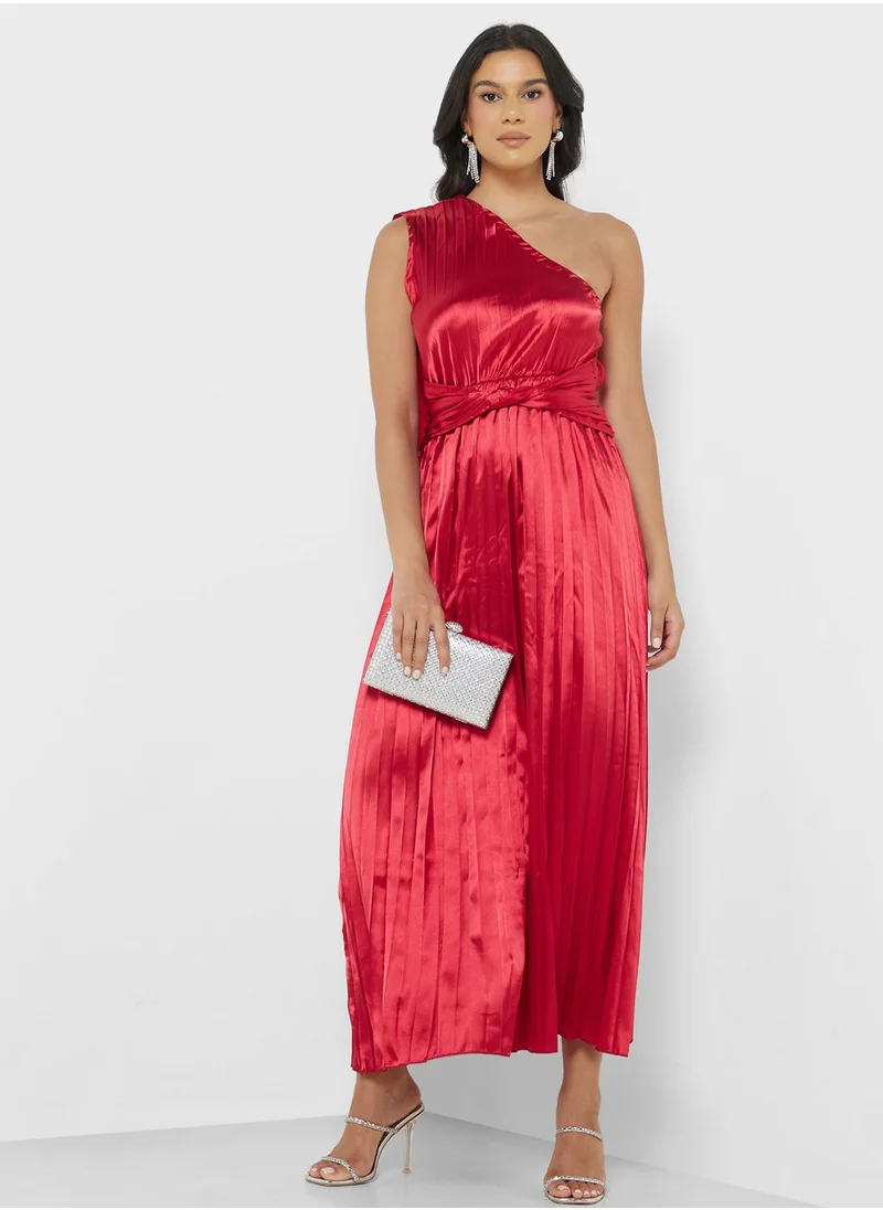 ELLA One Shoulder Pleated Dress