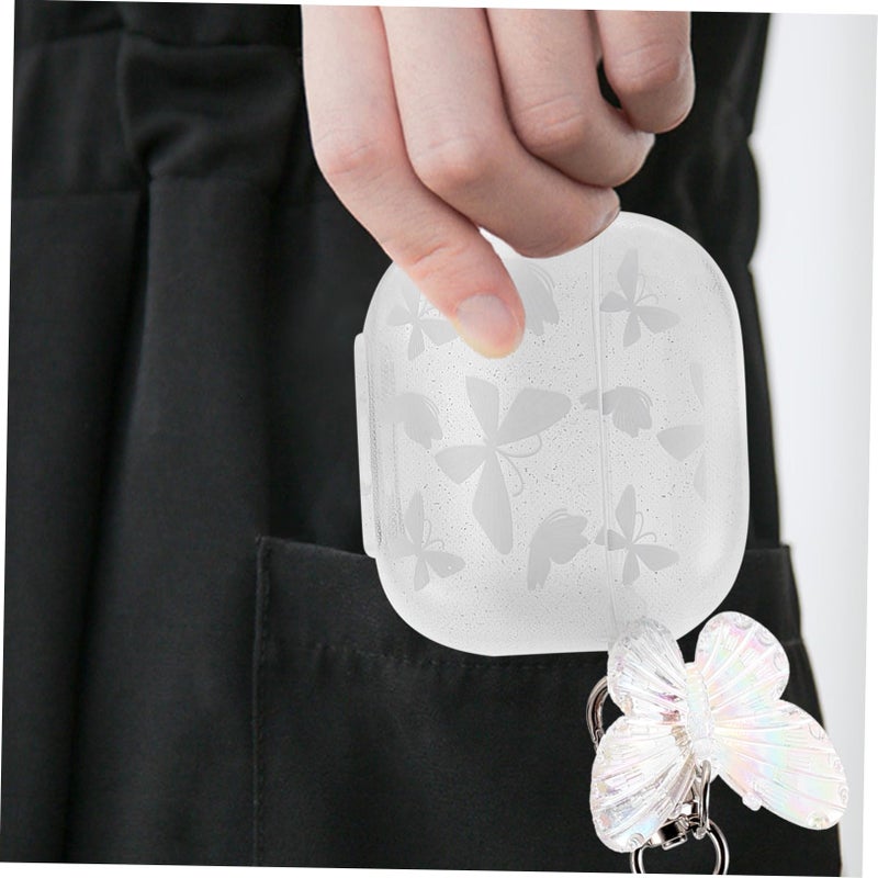غطاء حالة AirPods Pro شفاف مع سلسلة للحماية من الصدمات والسقوط، 4 قطع - Image 3