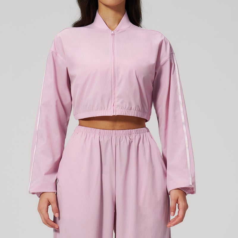 ZECreative Women's Yoga Jacket - UV Protection, Cooling Outdoor Fitness Short Coat with Stand Collar