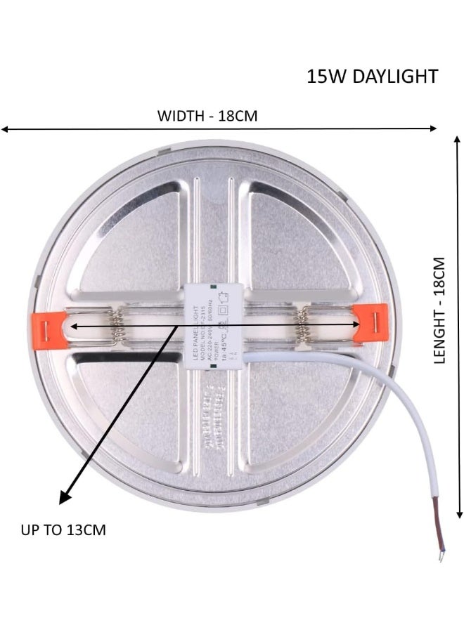 melfi Melfi Led Panel Light Adjustable Free Cut Hole Led Round Ceiling Panel Light Working Environment Suitable For For Bedroom, Drawing Room, Offices, Corridor, Industrial Plants (Day Light, 15W)  - Image 2