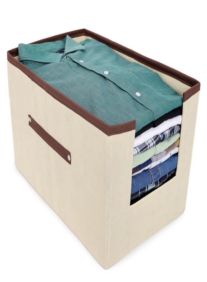 SHREY CREATION Non-Woven Shirt Stacker/Clothes Organizer|Foldable Non Woven Material|Closet & Wardrobe Organizer (Pack Of 1) - Ivory - Image 1