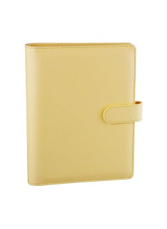 DUNISO A6 PU Leather Binder Budget Planner Organizer 6 Ring Binder Cover With 80 Sheets A6 Filler Paper For Budgeting Yellow (31*189 mm)  - Image 2