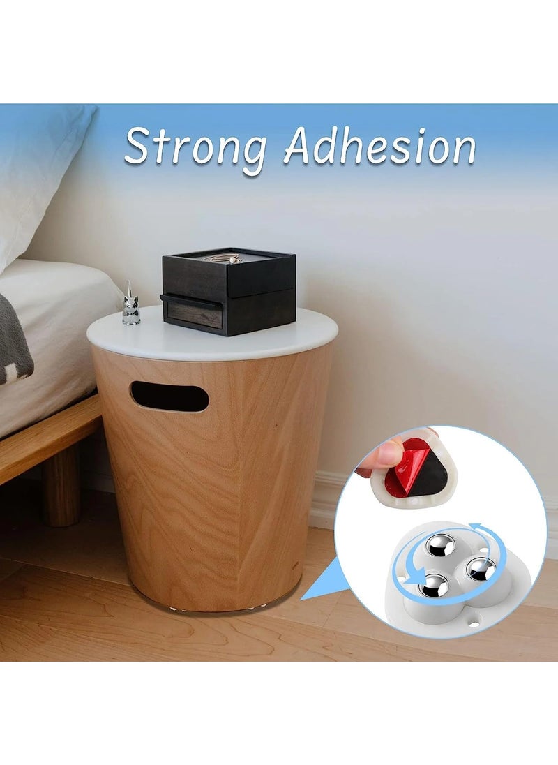 PURCHASE ZONE PURCHASE ZONE Self Adhesive Caster Wheels 360 Degree Mini Swivel Wheels Peel and Stick Appliance Wheels for Kitchen Appliances Trash Can Storage Box Small Furniture White 4 PACK  - Image 2
