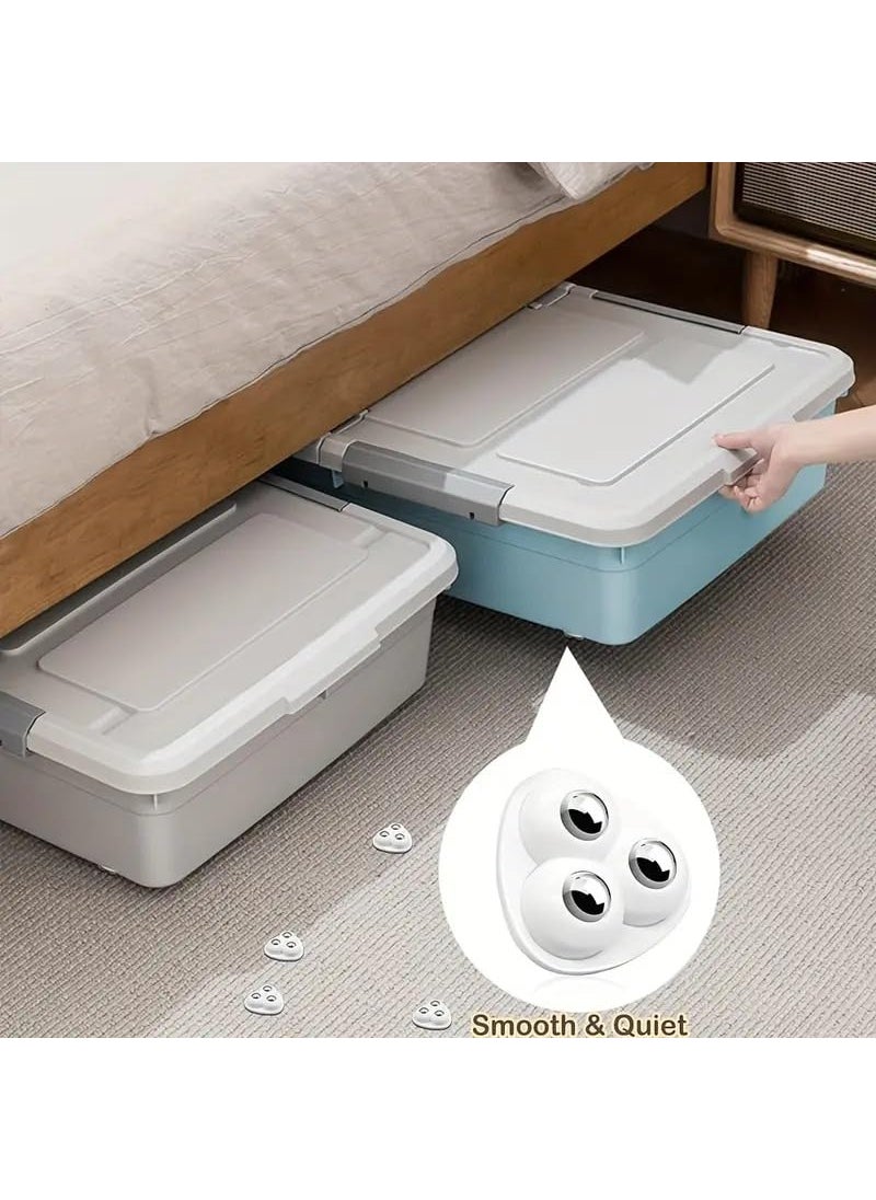 PURCHASE ZONE PURCHASE ZONE Self Adhesive Caster Wheels 360 Degree Mini Swivel Wheels Peel and Stick Appliance Wheels for Kitchen Appliances Trash Can Storage Box Small Furniture White 4 PACK  - Image 3
