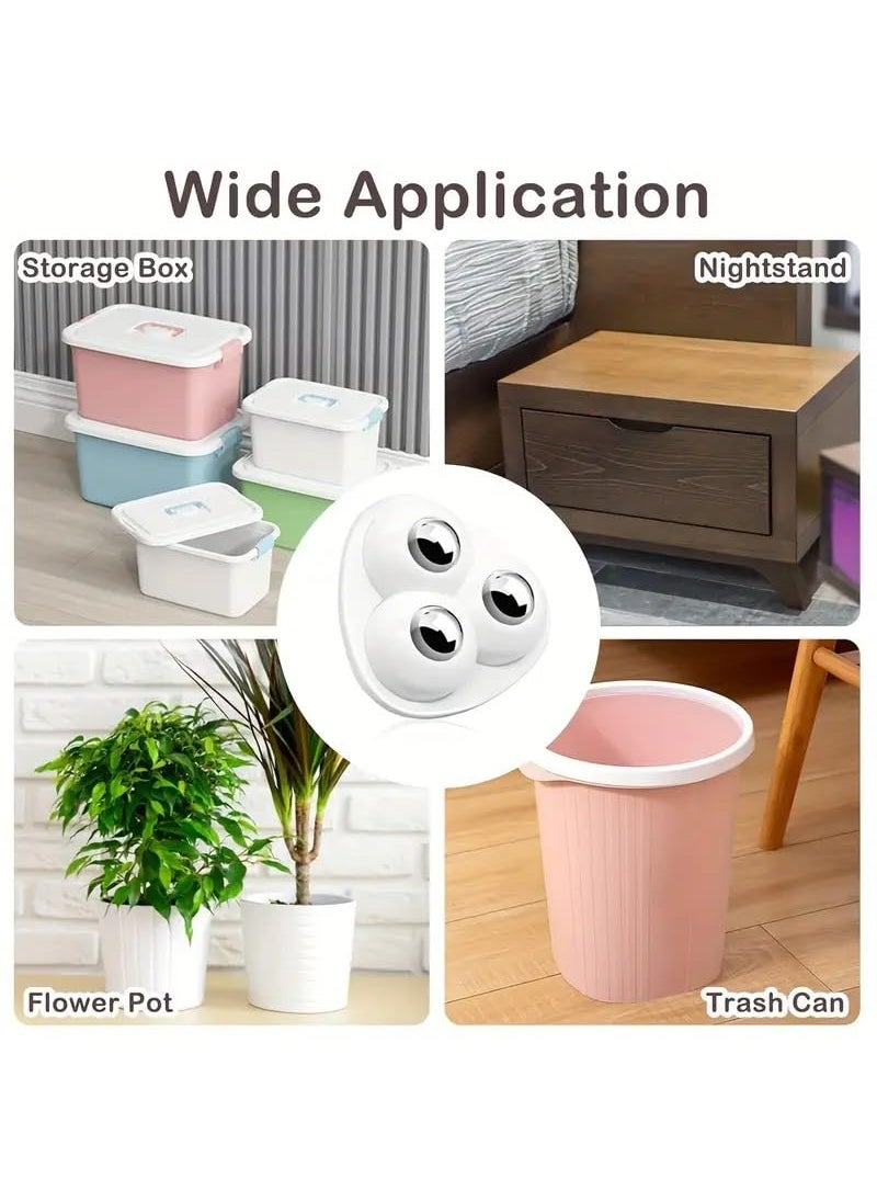 PURCHASE ZONE PURCHASE ZONE Self Adhesive Caster Wheels 360 Degree Mini Swivel Wheels Peel and Stick Appliance Wheels for Kitchen Appliances Trash Can Storage Box Small Furniture White 4 PACK  - Image 5