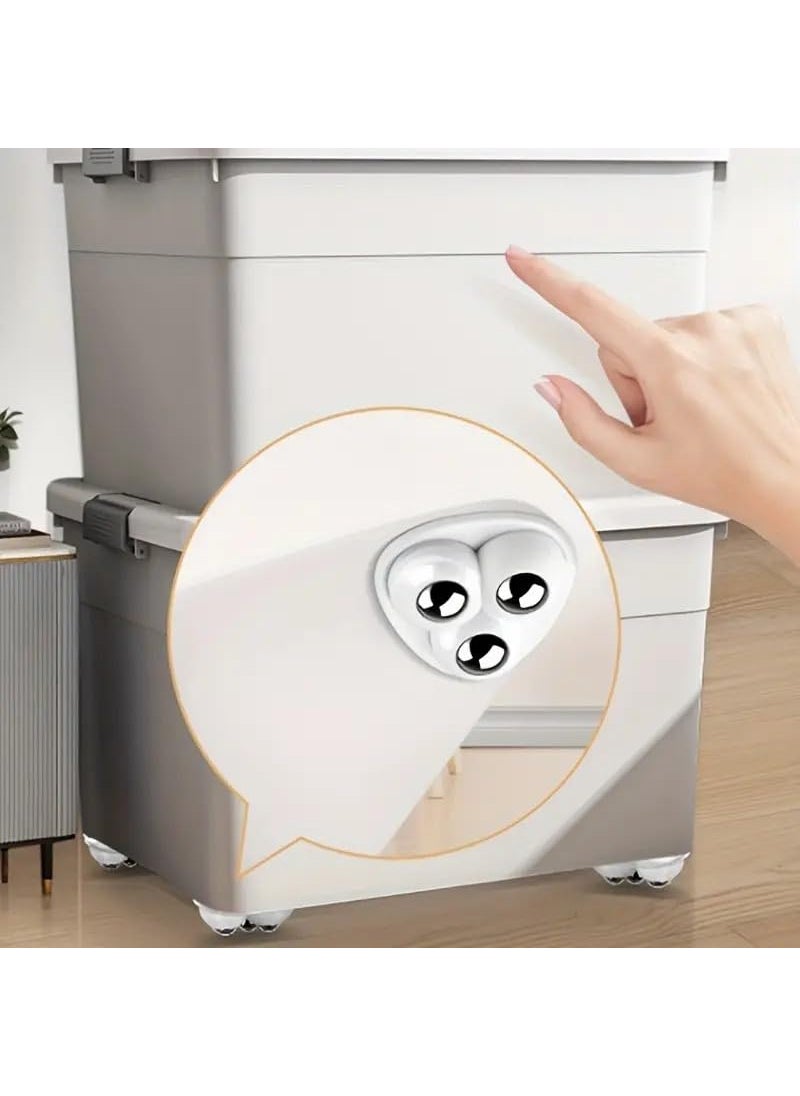 PURCHASE ZONE PURCHASE ZONE Self Adhesive Caster Wheels 360 Degree Mini Swivel Wheels Peel and Stick Appliance Wheels for Kitchen Appliances Trash Can Storage Box Small Furniture White 4 PACK  - Image 4