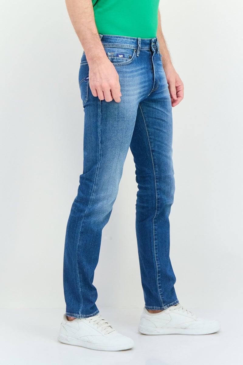 GAS Men Regular Fit Washed Denim Jean, Blue - Image 3