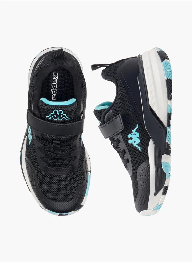Kappa Girls' Logo Print Sports Shoes with Hook and Loop Closure