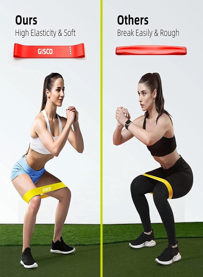GISCO Pack of 5 100% Latex Resistance Loop Bands | Exercise Band Latex Band Thera Band for Fitness | 5 Levels Elastic Band for Home Gym Long Exercise Workout - Image 3