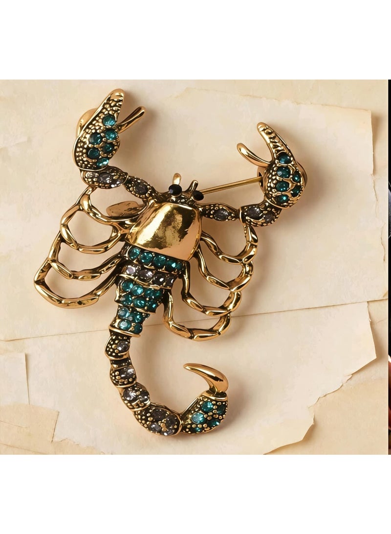 Shein 1pc Vintage Rhinestone Scorpion Brooch - Image 1