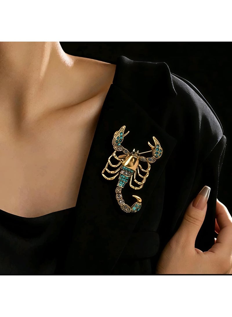 Shein 1pc Vintage Rhinestone Scorpion Brooch - Image 2