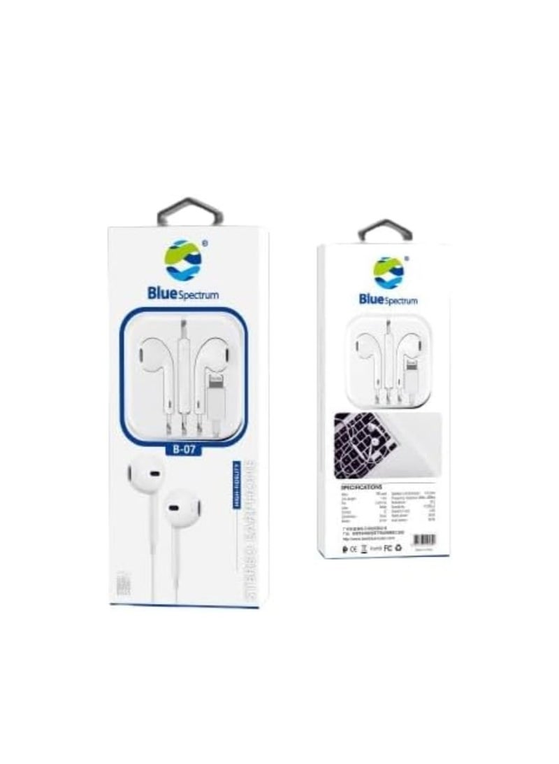 Blue Spectrum In-ear wired earphone with clear sound, compatible with iPhone devices - Image 2