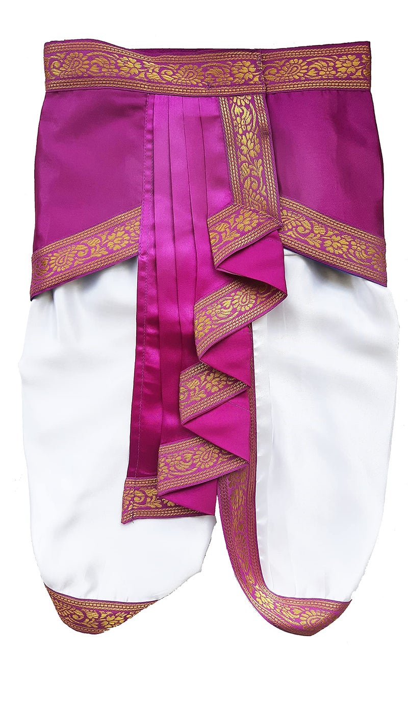 Pakhi Feather Little Krishna Classical Theme Set - Pearl White And Magenta - Image 2