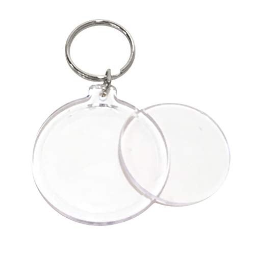 Craft Making Shop Easy-to-Use Snap in Photo Keychains Round, Clear Acrylic 7.9cm x 4.5cm or 1.7 Inch for Gifts - Image 2