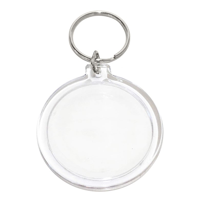 Craft Making Shop Easy-to-Use Snap in Photo Keychains Round, Clear Acrylic 7.9cm x 4.5cm or 1.7 Inch for Gifts - Image 4