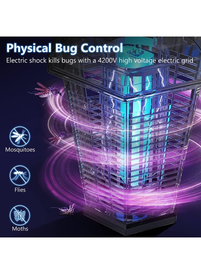 كوفوز مصيدة ديدات خارجية، مصيدة ذباب قوية 30 واط، مصيدة البعوض، مصيدة فراشات، مصيدة كهربائية للفراشات مقاومة للماء للحدائق والفناء المنزلية الكبيرة (20 واط تلقائي) - Image 5