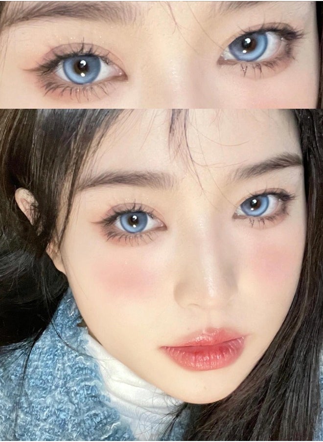Mill Creek Mill creek color contact lenses 14.5MM hydrogel lenses can be used for 12 months 1 pair of 2 blue glasses  - Image 3