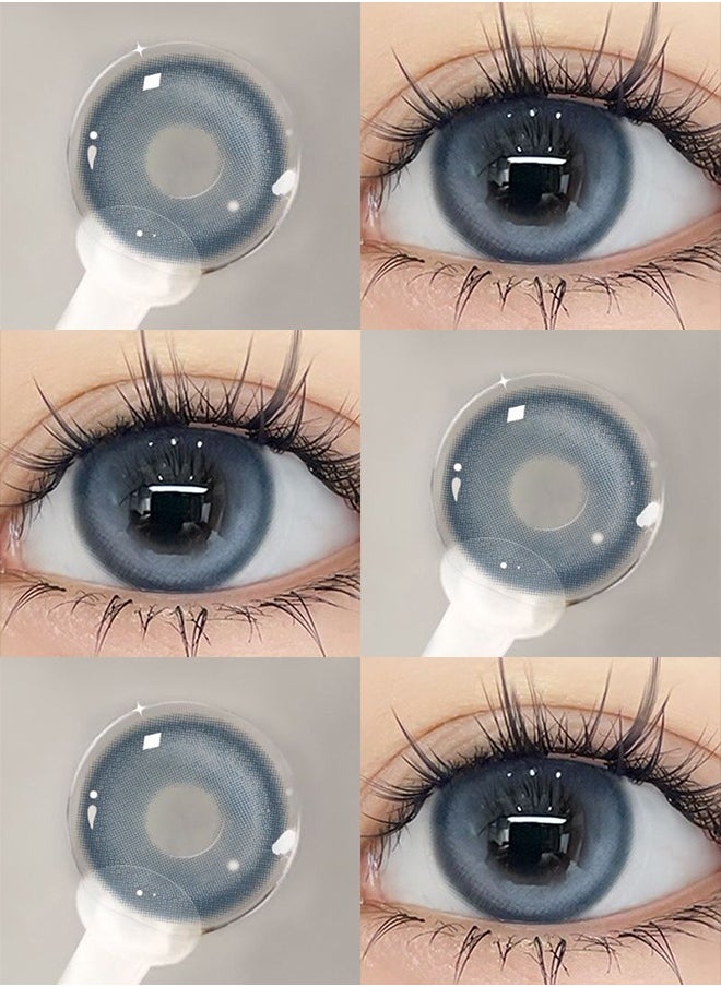 Mill Creek Mill creek color contact lenses 14.5MM hydrogel lenses can be used for 12 months 1 pair of 2 blue glasses  - Image 1