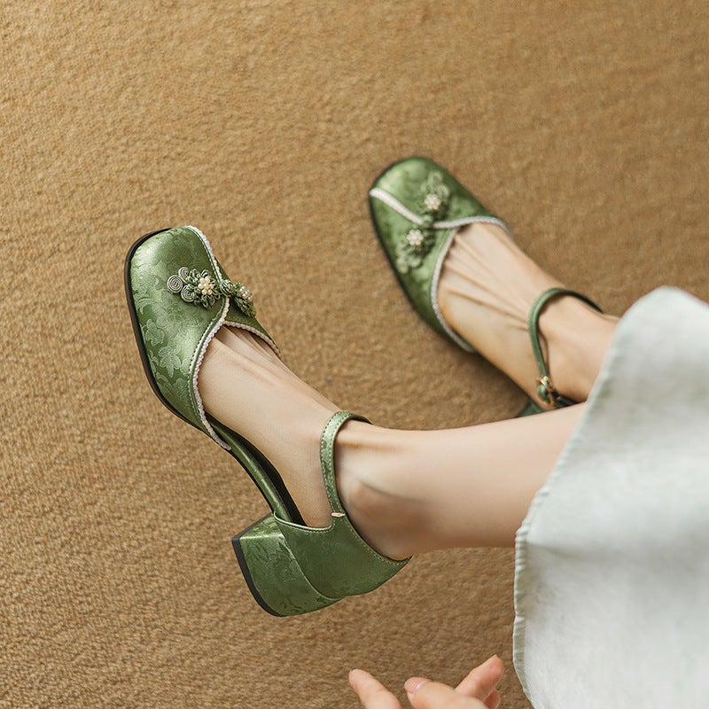 Women'S Shoes With Square Heeled 33-43 Size Size National Style Buckle Women'S Hollow Sandals - Image 4