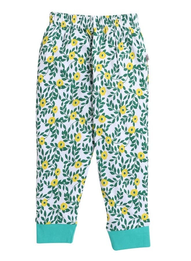 BUMZEE White & Yellow Girls Full Sleeves T-Shirt And Pajama Set Age - 3-6 Months - Image 4