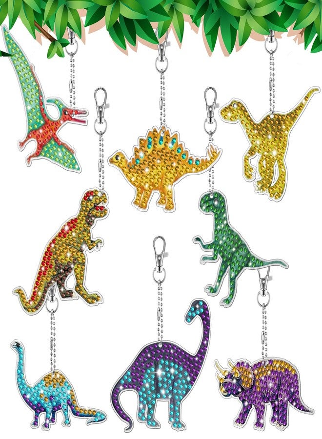 MTLEE 8 Pcs Diamond Art Keychains Kids Arts and Crafts 5D Diamond Art Kits Gem Keychains for Boys Girls Ages 8-12 DIY Gift Birthday Party(Ocean Style) - Image 1