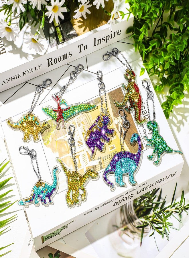 MTLEE 8 Pcs Diamond Art Keychains Kids Arts and Crafts 5D Diamond Art Kits Gem Keychains for Boys Girls Ages 8-12 DIY Gift Birthday Party(Ocean Style) - Image 2