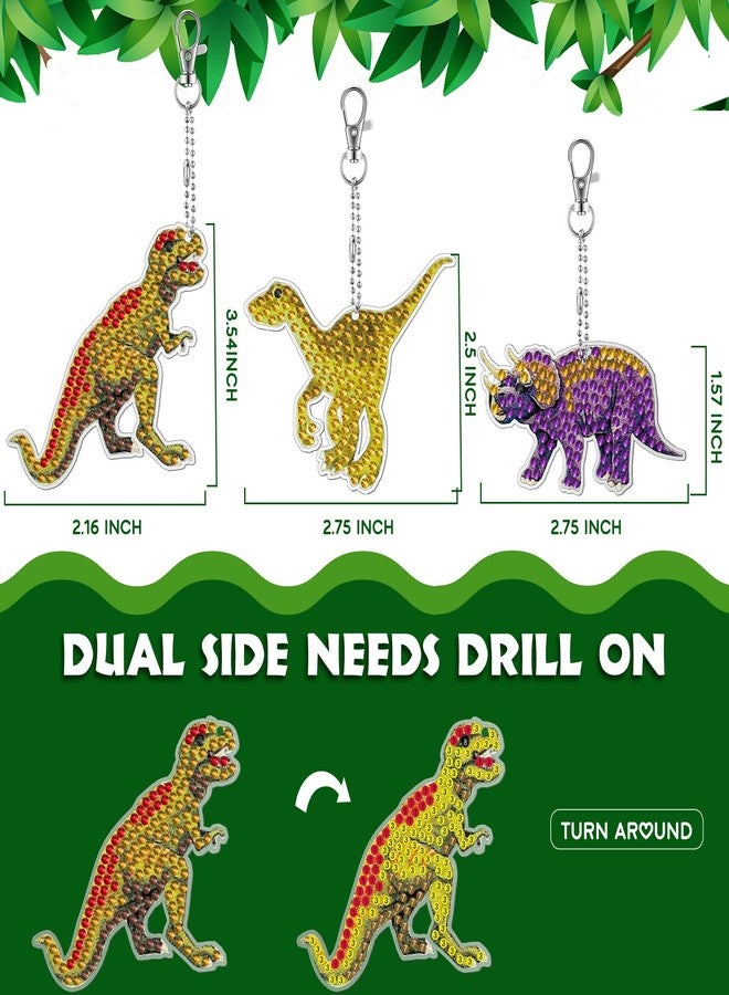 MTLEE 8 Pcs Diamond Art Keychains Kids Arts and Crafts 5D Diamond Art Kits Gem Keychains for Boys Girls Ages 8-12 DIY Gift Birthday Party(Ocean Style) - Image 3