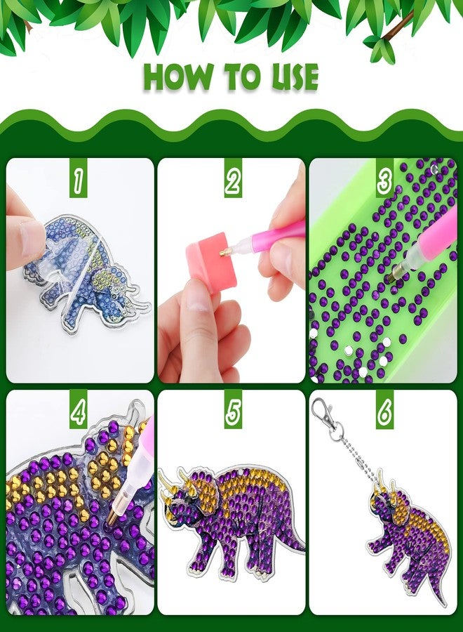 MTLEE 8 Pcs Diamond Art Keychains Kids Arts and Crafts 5D Diamond Art Kits Gem Keychains for Boys Girls Ages 8-12 DIY Gift Birthday Party(Ocean Style) - Image 4