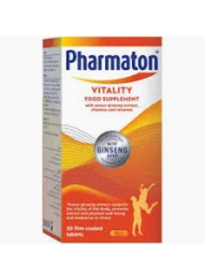 PHARMATON VITALITY WITH PANAX GINSENG EXTRACT AND VITAMINS MINERALS FILM COATED TABLET 30'S