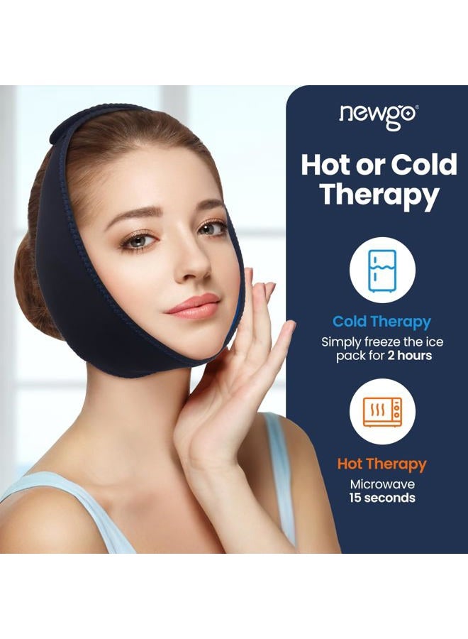 NEWGO غطاء رأس حزمة الثلج لأسنان الحكمة لجراحة الفم، مؤهل لـ FSA أو HSA، حزمة ثلج للفك مع 4 حزم هلام ساخن وبارد لتخفيف TMJ، استخراج الأسنان، التعافي من استئصال اللوزتين - Image 5
