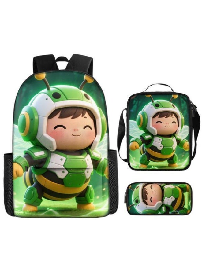 Bright Li Fire Unlock the new fashion of childish fun! Three-piece set of bags, cartoon elements for children and teenagers (students, children, friends' outings, mountain climbing, schooling, etc. can be used) - 39 - Image 2