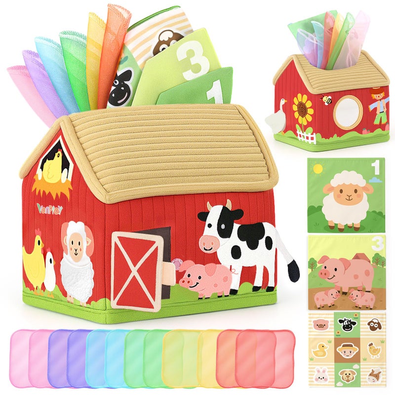 DINORUN Baby Toys 6 to 12 Months Montessori Tissue Box Toys for Babies 612 Months Infant Newborn Toddlers Sensory Magic Baby Tissue Box Educational High Contrast Toy Development STEM Toy Gift - Image 2