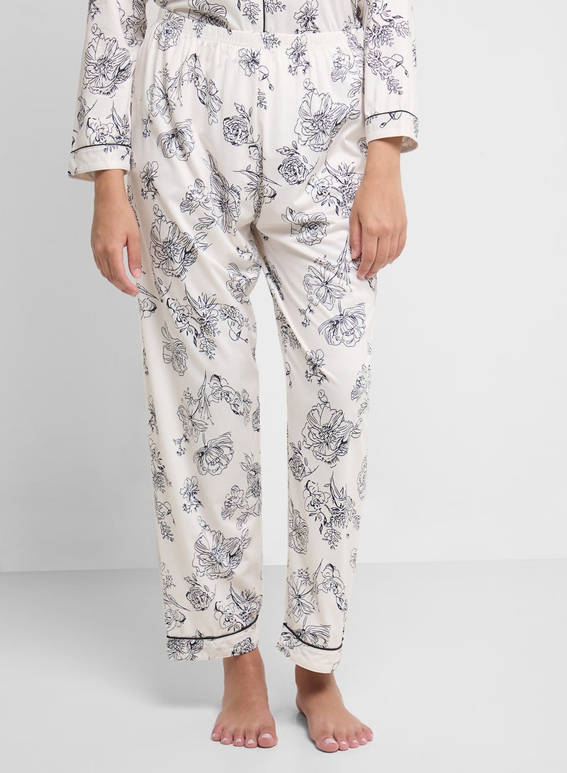Ginger Floral Button Up Shirt & Pyjama Set  - Image 4