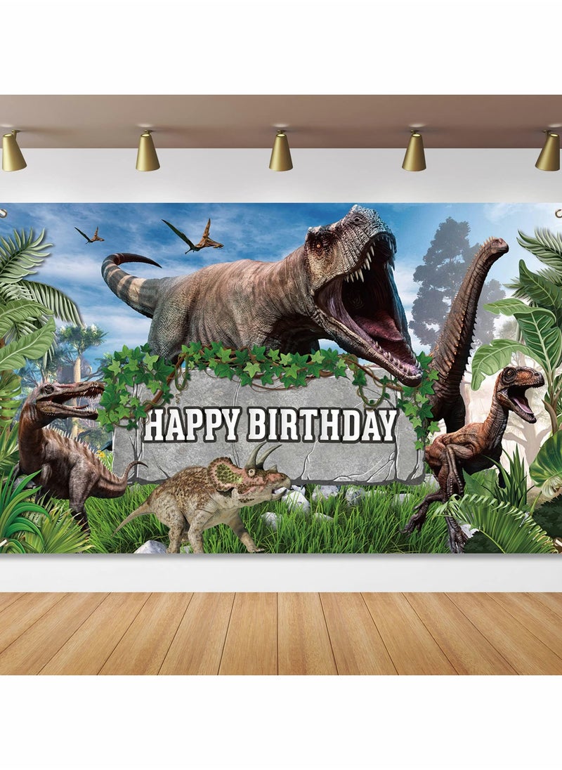 Excefore Dinosaurs Birthday Party Decorations Dinosaur World Birthday Party Backdrop for Boys Kids Birthday Party Backdrop for Indoor Outdoor Party Decorations Supplies（43.3X70.8inch）  - Image 1