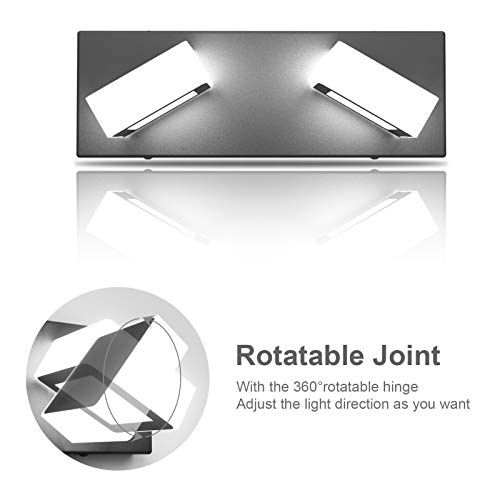 Ralbay 2 Lights Black Modern Bathroom Vanity Light Acrylic LED Modern Black Bathroom Wall Lighting Fixtures - Image 2