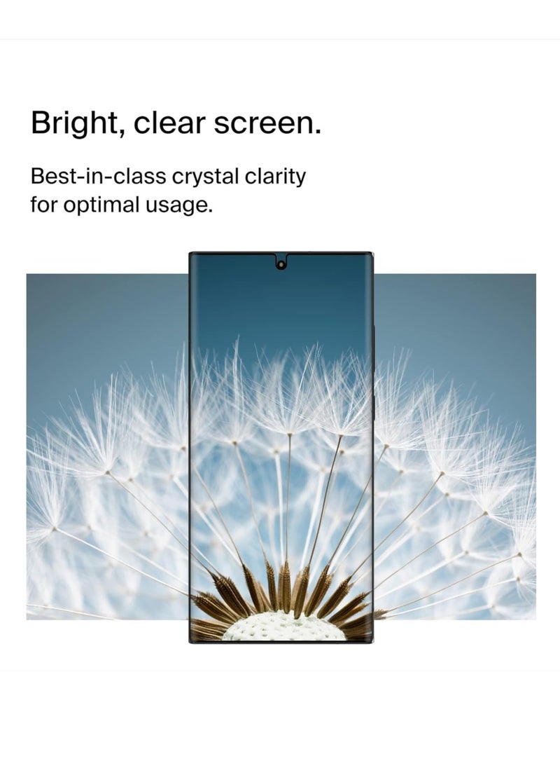 كايسلز - واقي شاشة نانو 10d لسامسونج جالكسي اس 21 اولترا (Samsung Galaxy S21 Ultra), بتصميم منحني حماية فائقة من الحافة الى الحافة مع الوضوح الفائق والحماية ضد السقوط والخدوش، شفاف - Image 1